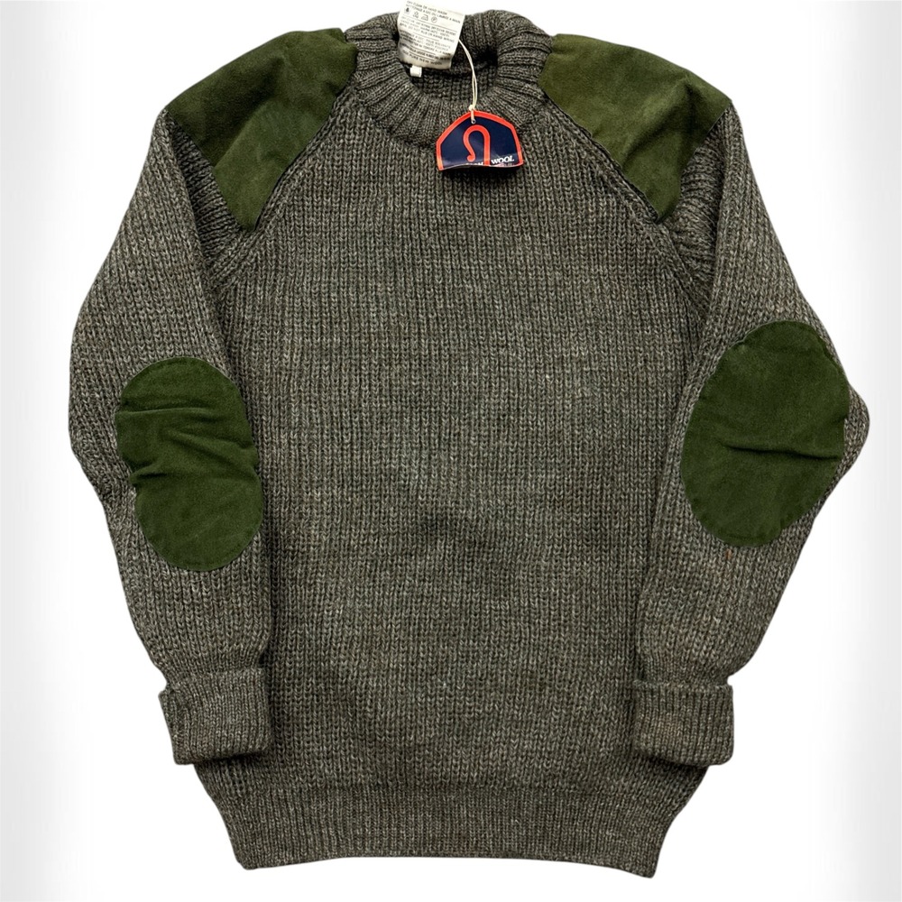 Lakeland Knitwear Pure New Wool Elbow Pad Chunky Sweater England Men's XS/ S